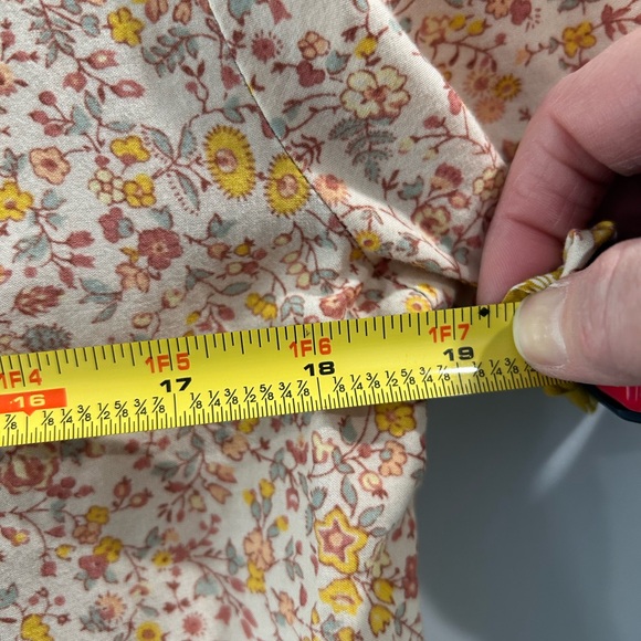 Madewell Micro Floral Button Back Peasant Blouse Size S Cottage Hippie Boho Top - Picture 6 of 8
